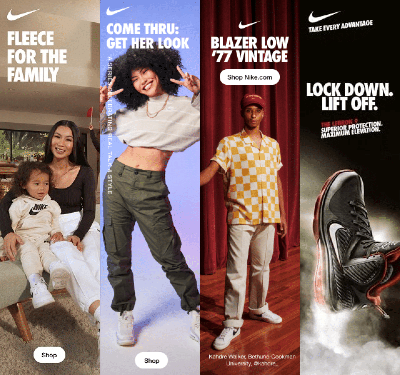 Different types of target audiences defined by Nike