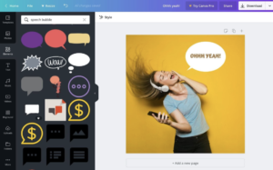 Canva allows you to create design templates for social media.